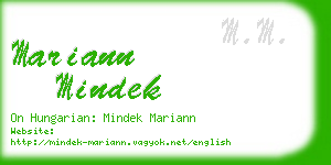 mariann mindek business card